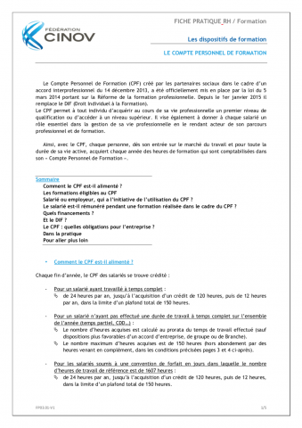 Compte personnel de formation